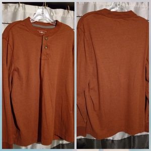 2 button henley, rust colored, sz L by Eddie Bauer NWOT